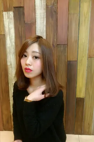 セミロング キノシタ ナオユキのヘアスタイル