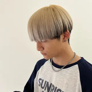 ショート カラー メンズ メンズパーマ/ メッシュ📍ユリのヘアスタイル