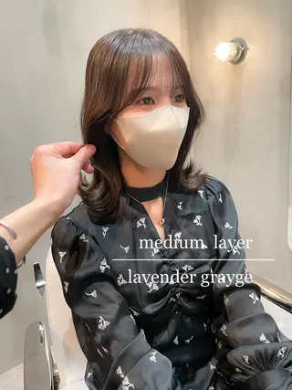 ミディアム LOMA🇰🇷 銀座クボタのヘアスタイル