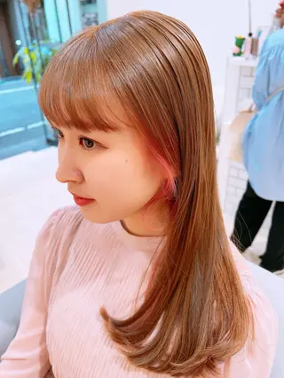 ミディアム カラー パーマ 堀井 凌平のヘアスタイル