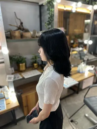 セミロング カラー 溜 一太のヘアスタイル