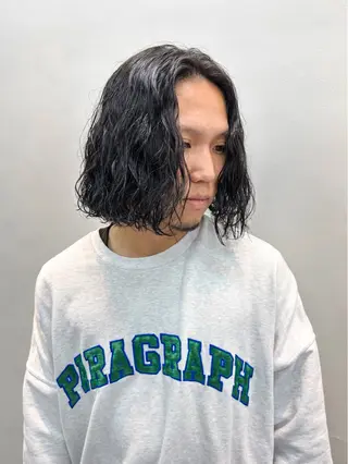 ミディアム パーマ メンズ warme所属・メンズパーマ メンズ特化ryoのヘアスタイル
