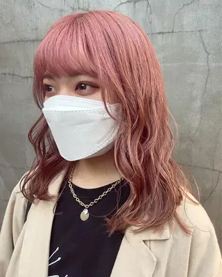 ミディアム カラー ヘアアレンジ 髪質改善カラー&TR 縮毛矯正/弱酸性矯正のヘアスタイル