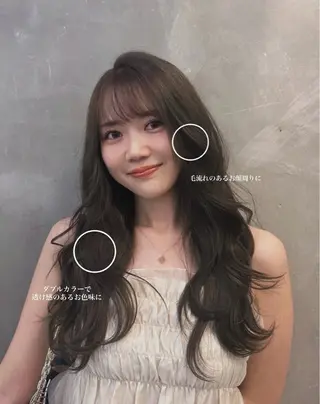 ロング 透け感カラー 顔周り/neneのヘアスタイル