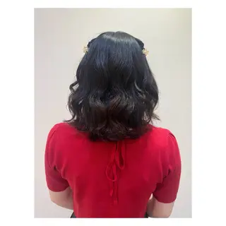 ミディアム ヘアアレンジ 横浜/垢抜けカラー /ヘアメ/まこ💚のヘアスタイル