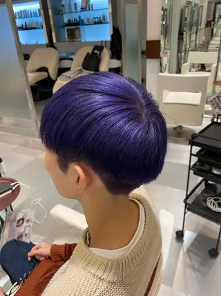 カラー メンズ コテ巻き風パーマ 藤澤　知彌のヘアスタイル