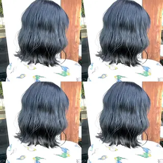 セミロング カラー しゅうさん🍝 麻田秀太郎のヘアスタイル