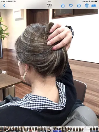 セミロング カラー Annon プライベートサロンのヘアスタイル