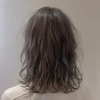 セミロング カラー 渋谷ブリーチカラー 韓国ヘアyuikoのヘアスタイル