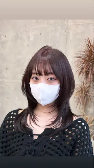 セミロング カラー 日韓レイヤー🇰🇷 艶カラー/ナカネのヘアスタイル