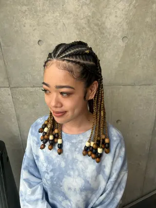 セミロング HARURU🪮✨ ブレイズ海外ヘアのヘアスタイル