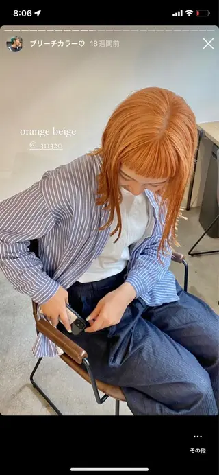 ミディアム maruquee de mashu所属・モモコ/ブリーチ/ ミルクティカラーのヘアスタイル