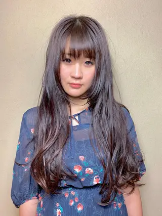 ロング カラー 🔶艶髪レイヤー 縮毛矯正 金山🔶のヘアスタイル