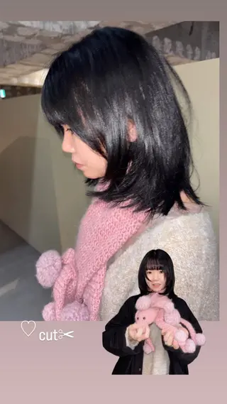 ミディアム DIALL HOUSE所属・艶ブリーチカラー 美髪ストレートのヘアスタイル