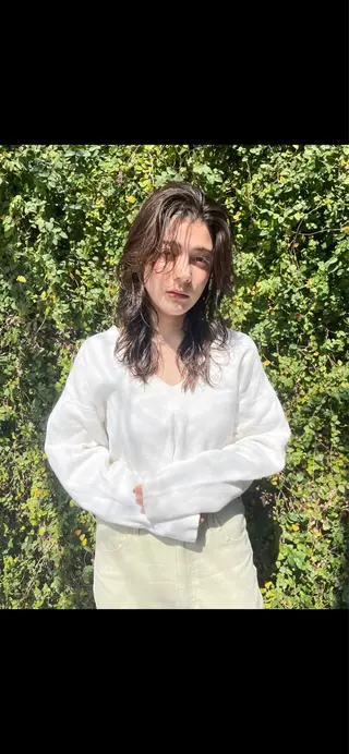 セミロング パーマ レイヤーパーマ 外山貴章のヘアスタイル