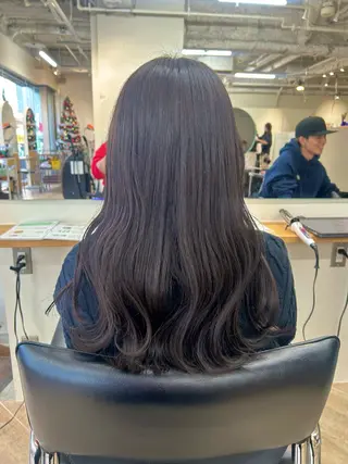 ロング カラー ベージュ/ダブルカラ ー/新潟駅/青柳萌果のヘアスタイル