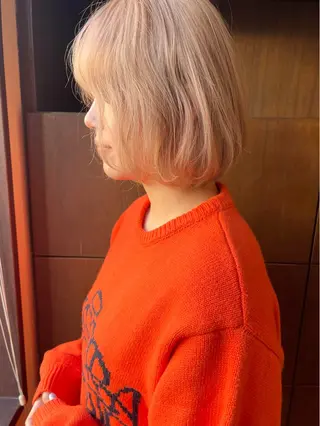 ショート カラー 髪質改善ｶﾗｰ ｹｱﾌﾞﾘｰﾁ/ﾀﾑのヘアスタイル