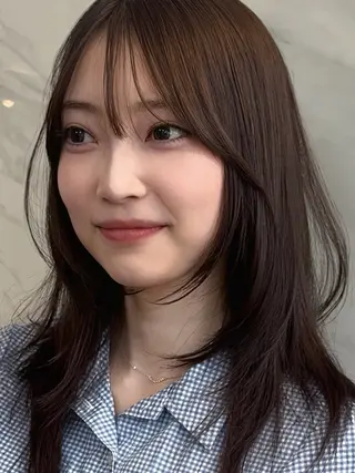 セミロング カラー Pocket仙台 💚モエリのヘアスタイル