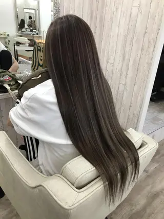 ロング カラー 前髪カット無料🎉 髪質改善✨影山湧市のヘアスタイル