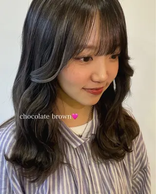 ロング カラー ヘアアレンジ はまもと もえのヘアスタイル