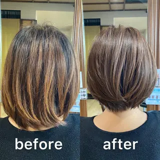 ショート カラー KIZU 髪質改善 オカルト怪談のヘアスタイル