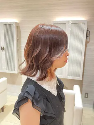 ミディアム カラー 脱白髪染め白髪ぼかし TERA(寺崎)のヘアスタイル