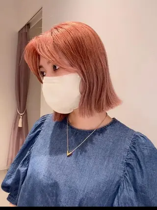 ミディアム カラー パーマ ヘアアレンジ 小野寺瑞希 /最小顔カットのヘアスタイル