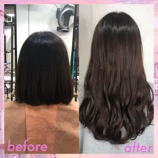 ロング カラー パーマ ヘアアレンジ 八巻 晴香のヘアスタイル