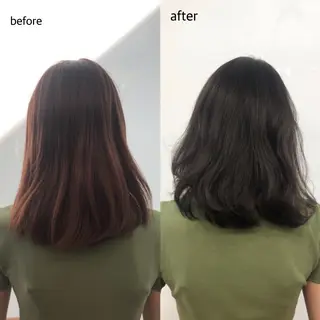 ミディアム カラー 桑原 菜摘のヘアスタイル