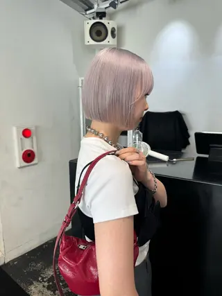 ショート カラー ヘアアレンジ 艶ハイトーン/ヘア アレンジAYAKAのヘアスタイル