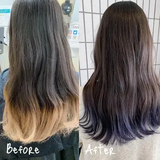 ロング カラー ハットリ /北習志野のヘアスタイル