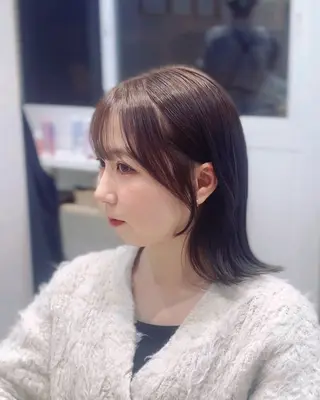 ミディアム カラー suzuka/透明感 カラー 美髪縮毛矯正のヘアスタイル