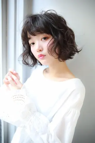 ミディアム カラー パーマ 山下 直人のヘアスタイル