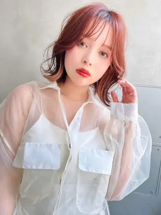 ミディアム カラー MUSASHI ブリーチカラー◎のヘアスタイル