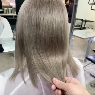 ミディアム カラー ヘアアレンジ ハイトーン/美髪矯正 🍃大江拓実のヘアスタイル