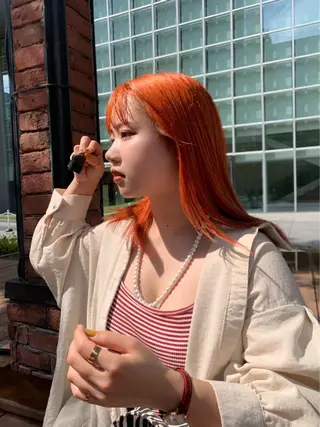 セミロング カラー 岩戸 新のヘアスタイル