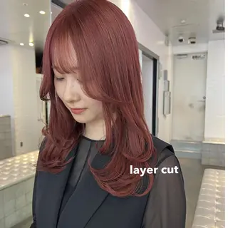 セミロング カラー ヘアアレンジ レイヤーカット指名 No.1💖マユカのヘアスタイル