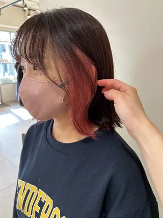 ミディアム カラー 関口 桃花🌷 暖色カラーのヘアスタイル