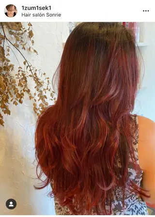 ロング カラー ネイル 美容室 ソンリエのヘアスタイル