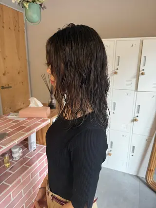 セミロング カラー パーマ パーマ mamiのヘアスタイル