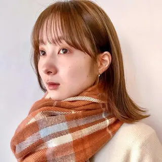 ミディアム カラー 🌱小顔ヘア/ボブ ミディアム/双葉🌱のヘアスタイル