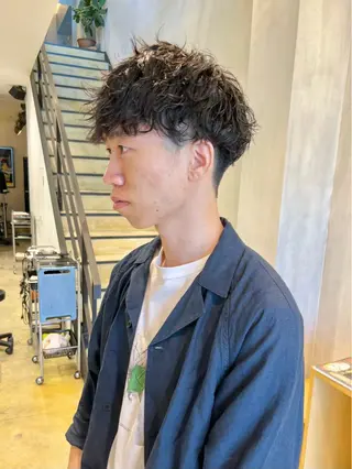 パーマ メンズ メンズパーマ/ ハイトーン/古川晴輝のヘアスタイル