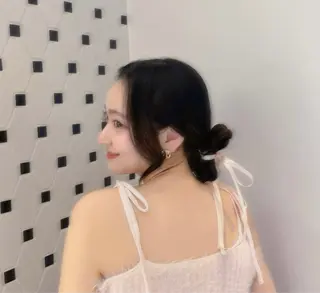 セミロング カラー パーマ ヘアアレンジ 大人girly/ 銀座RINOSEのヘアスタイル