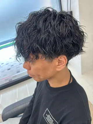 ミディアム パーマ メンズ 💈メンズ特化 美容師サキ💈のヘアスタイル