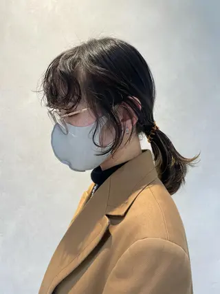 セミロング パーマ ヘアアレンジ 若林 良のヘアスタイル