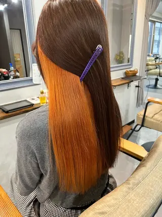 ロング カラー 目を惹く艶髪/髪質 改善カラー🤎ぐっちのヘアスタイル