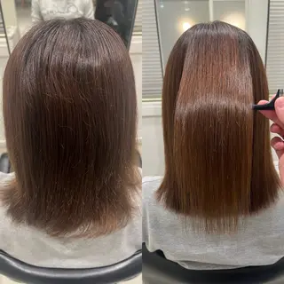 ミディアム 縮毛矯正/髪質改善 /レイヤー/韓国のヘアスタイル