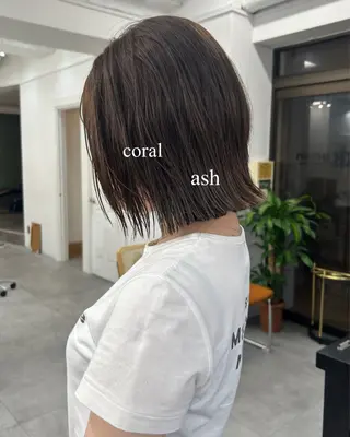 ミディアム カラー レイヤーボブ/ 艶カラー/サナ🌼のヘアスタイル