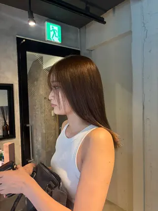 ミディアム 透明感・美髪 monsoワニベユナのヘアスタイル