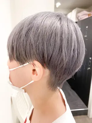 ショート カラー ハイライト/ブリーチ バレイヤージュ関佳祐のヘアスタイル